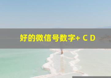 好的微信号数字+ C D